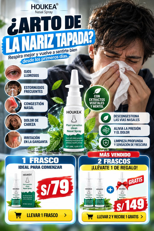 SPRAY NASAL DESCONGESTIONA TU NARIZ Y GARGANTA DE LA FLEMA QUE TE MOLESTA